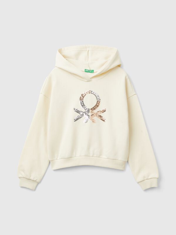 Sudadera con capucha y lentejuelas Niña