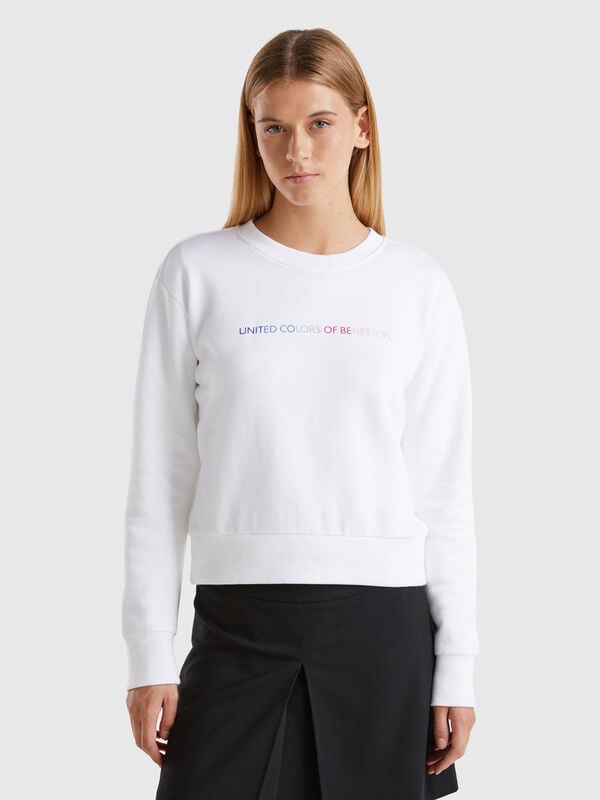 Sudadera algodón 100% con logo estampado Mujer