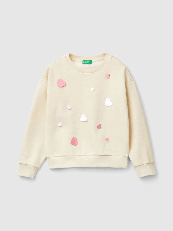 Sudadera con lentejuelas de corazón Niña
