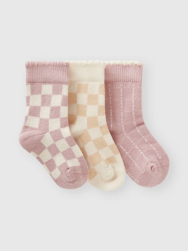 Tres pares de calcetines con estampado de jacquard Recién nacidos