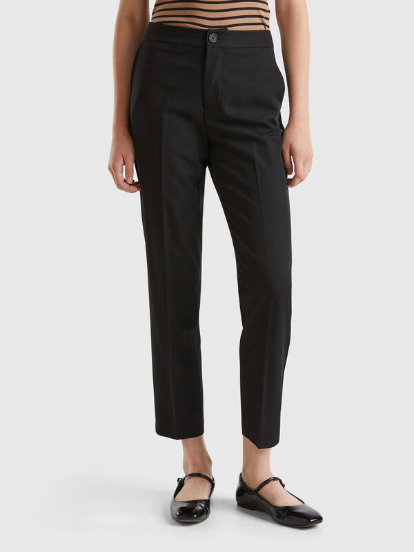 Pantalón de mezcla de viscosa elástica Mujer