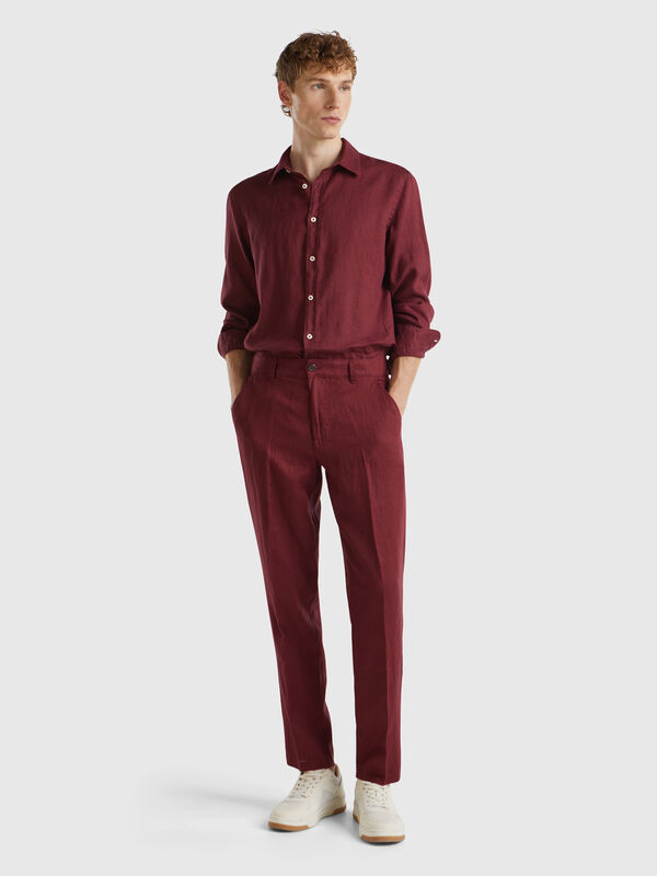 Pantalones chinos de puro lino Hombre