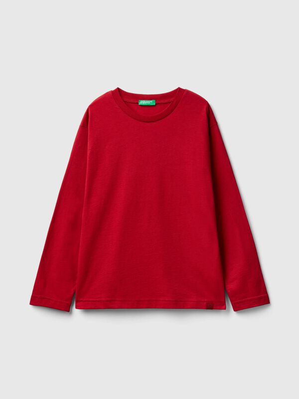 Camiseta de cuello redondo de 100 % algodón orgánico Niño