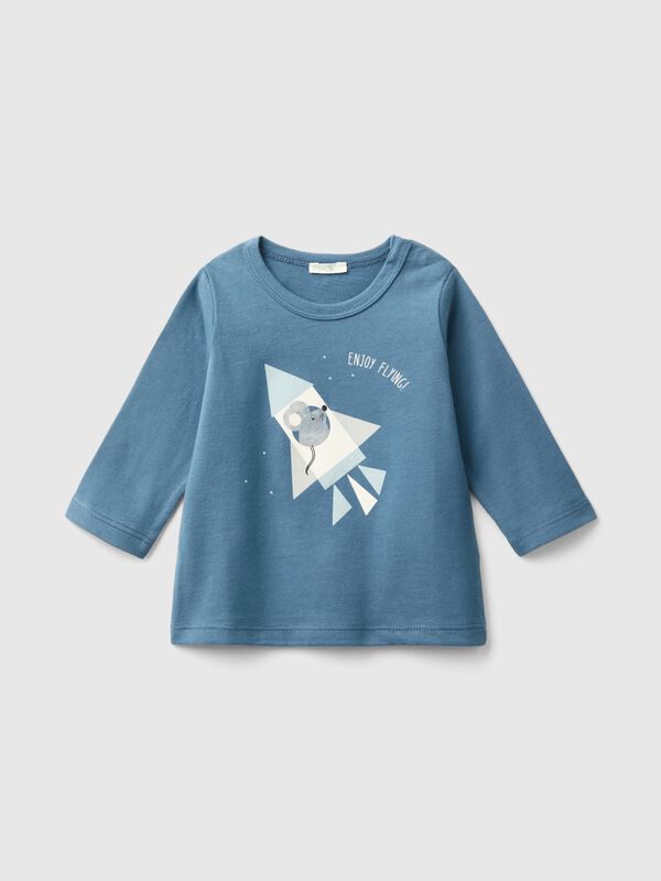 Camiseta con estampado en cálido algodón bio Recién nacidos