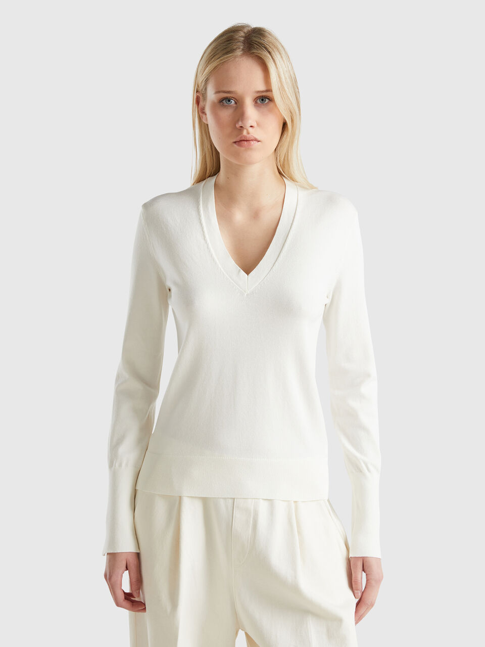 V NECK SWEATER L/S Mujer image number null