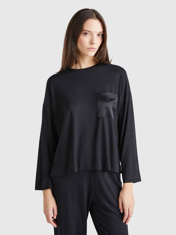 Camiseta con bolsillo de seda Mujer
