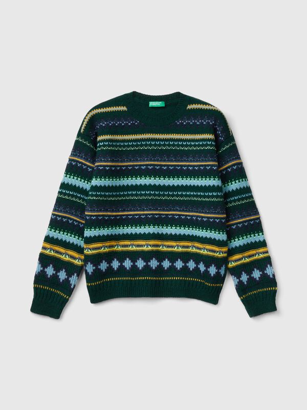 Jersey de jacquard de lana mixta Niño