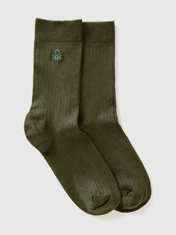 Calcetines acanalados con logotipo