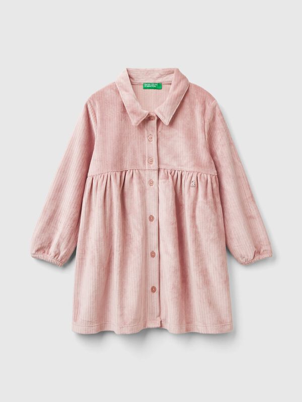 Vestido de chenilla con cuello Niña