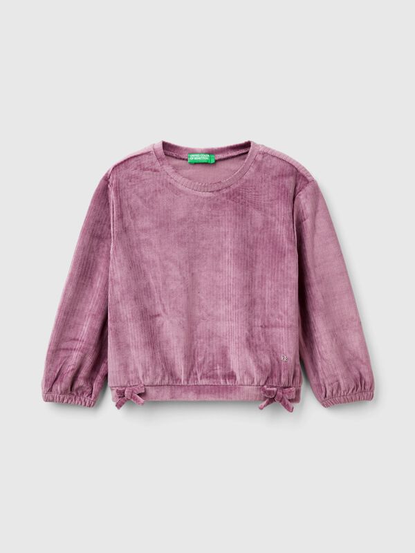 Sudadera de chenilla con lacitos Niña