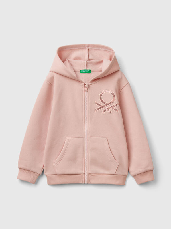Sudadera con cremallera y lentejuelas Niña