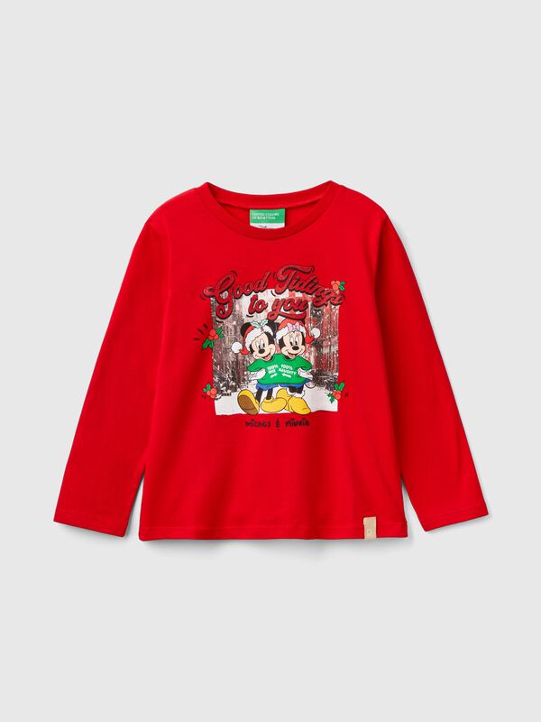 Camiseta navideña de Minnie y Mickey Mouse Niña