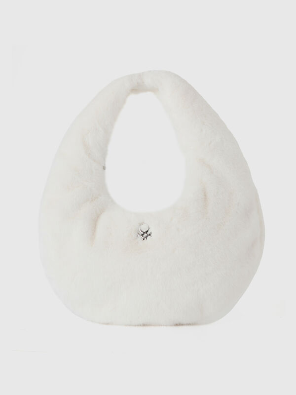 Bolso grande de media luna de pelo sintético Mujer