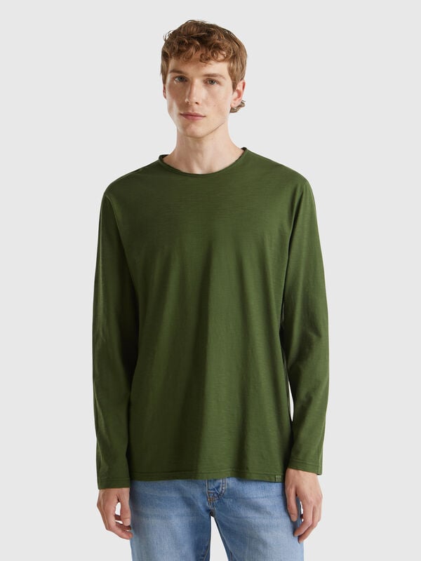 Camiseta de manga larga de 100 % algodón Hombre