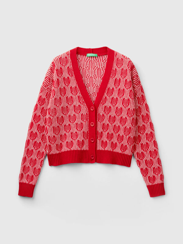 C&aacute;rdigan con grabado de corazones Mujer