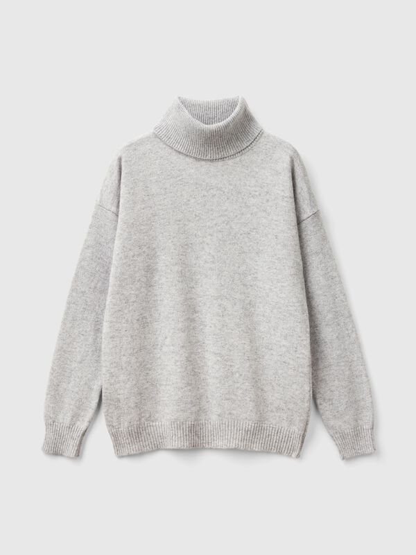 Jersey de cuello cisne en mezcla de lana y cachemir Niño