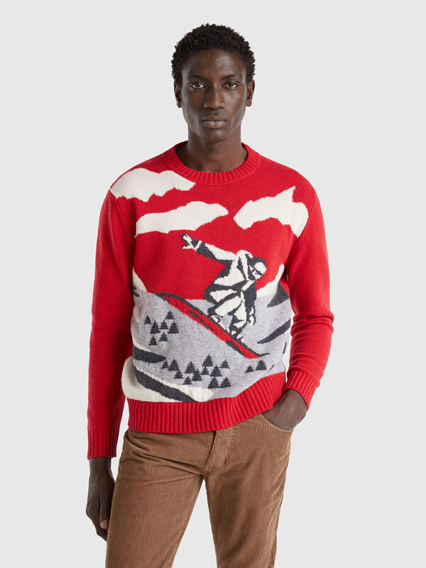 Jersey con estampado de esquí Hombre