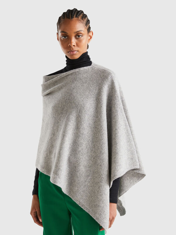 Capa de pura lana tricot Shetland Mujer