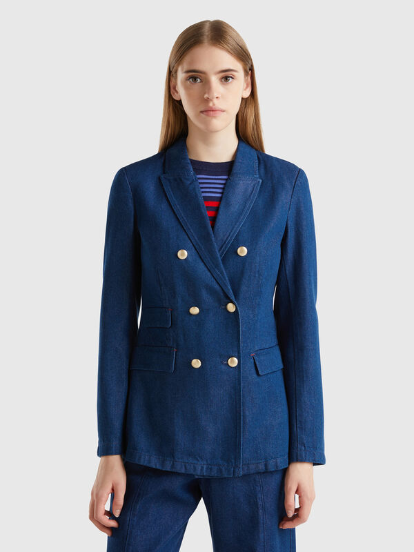 Blazer vaquero cruzado Mujer