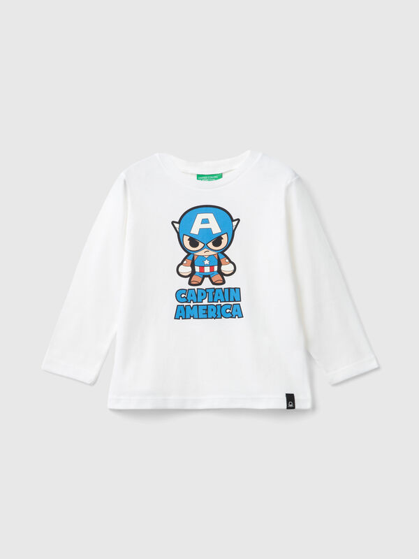 Camiseta ©Marvel blanca del Capitán América Niño