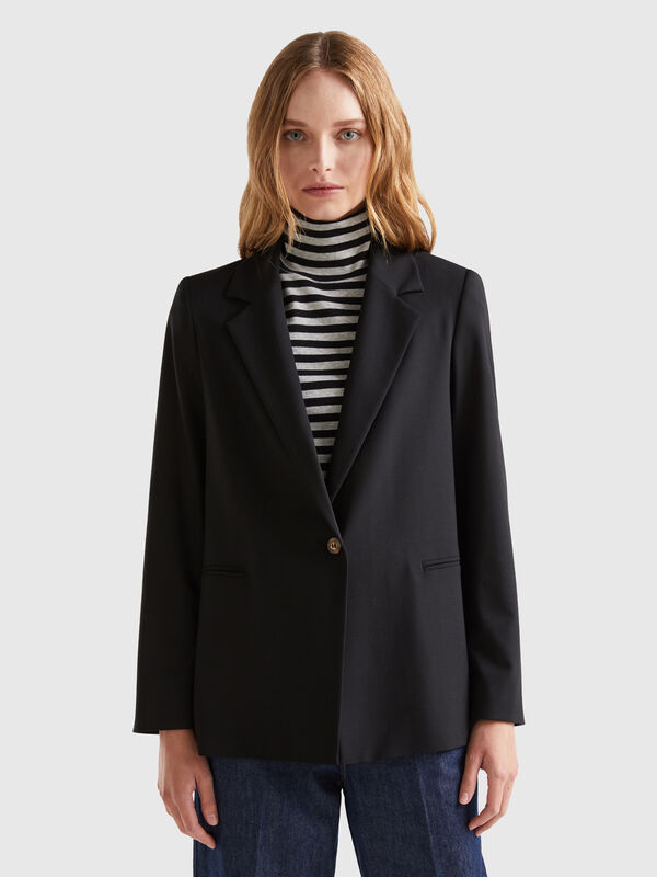 Blazer de viscosa mixta elástica Mujer