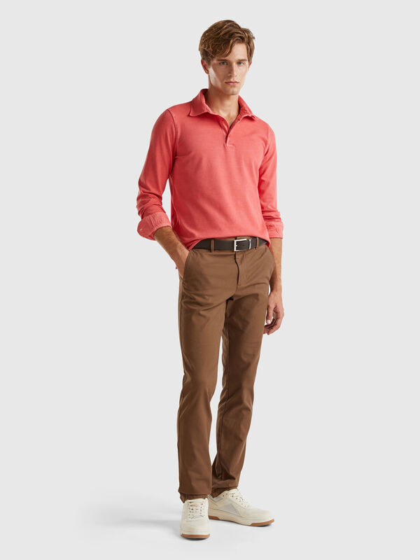 Chinos slim fit en algodón stretch Hombre