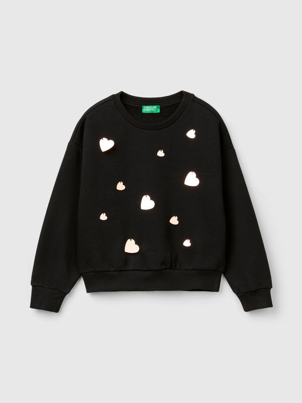 Sudadera con lentejuelas de corazón Niña
