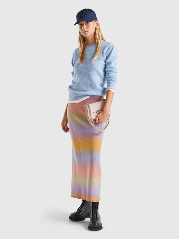 Falda de punto multicolor Mujer