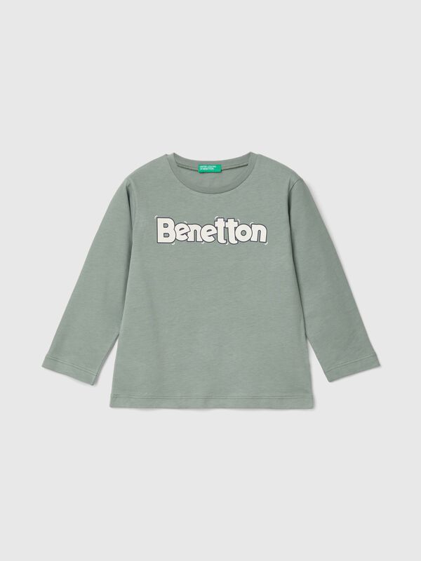 Camiseta de cuello redondo de cálido algodón orgánico Niño