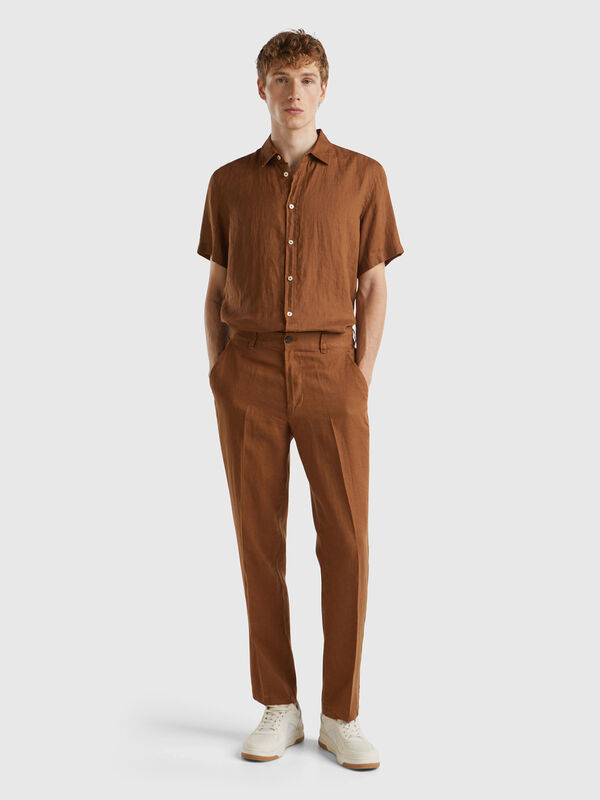 Pantalones chinos de puro lino Hombre