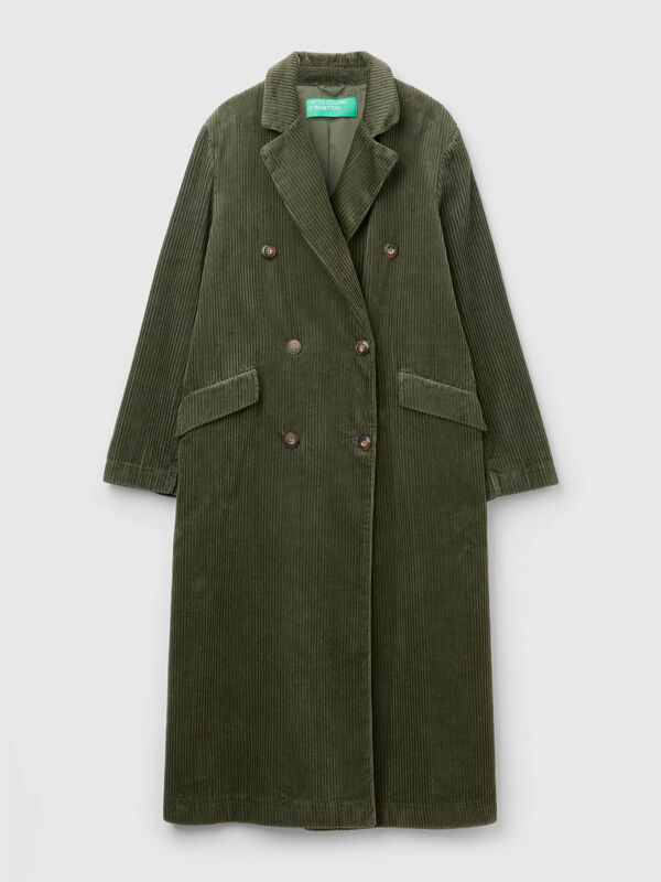Gabardina cruzada de pana Mujer