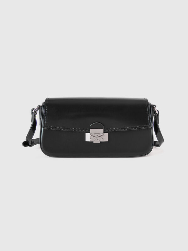 Bolso baguette con efecto charol Mujer