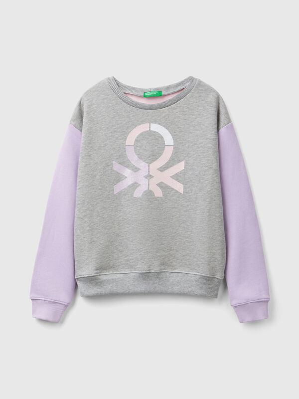 Sudadera de 100 % algodón con logotipo de glitter Niña