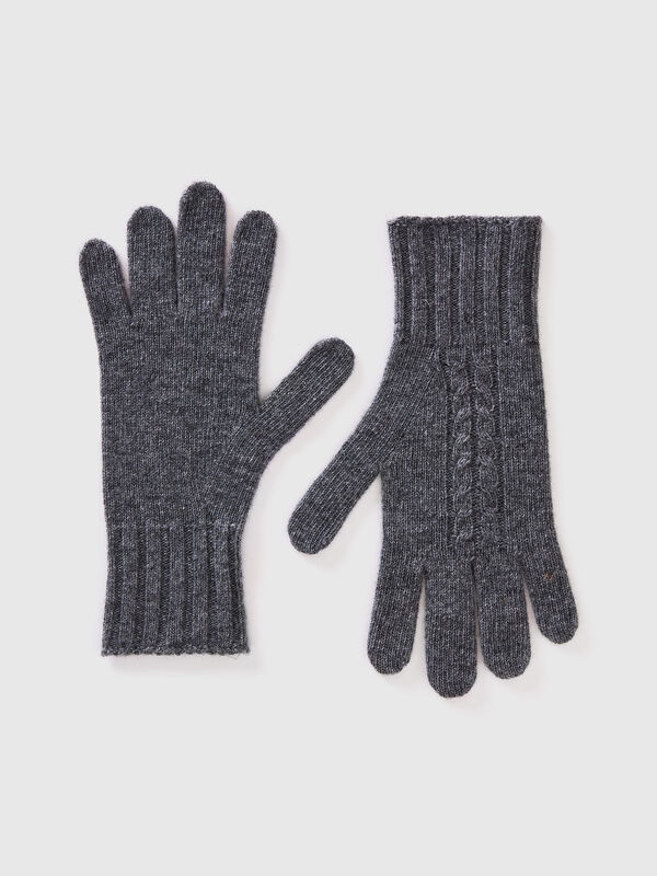 Guantes con acabado trenzado Mujer