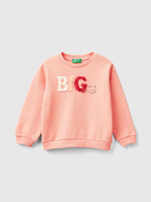 Sudadera con aplicación de efecto pétalos Niña
