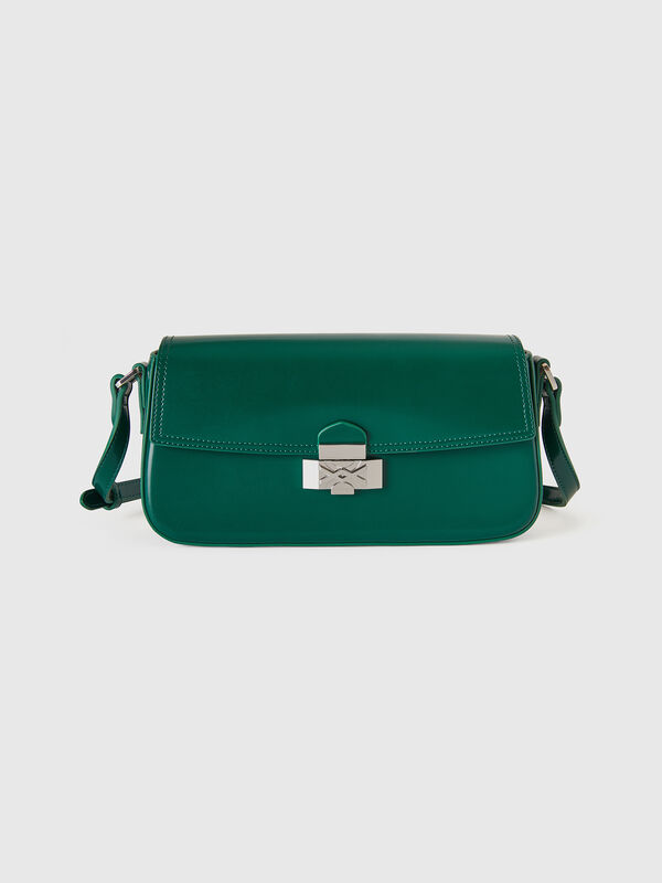 Bolso baguette con efecto charol Mujer