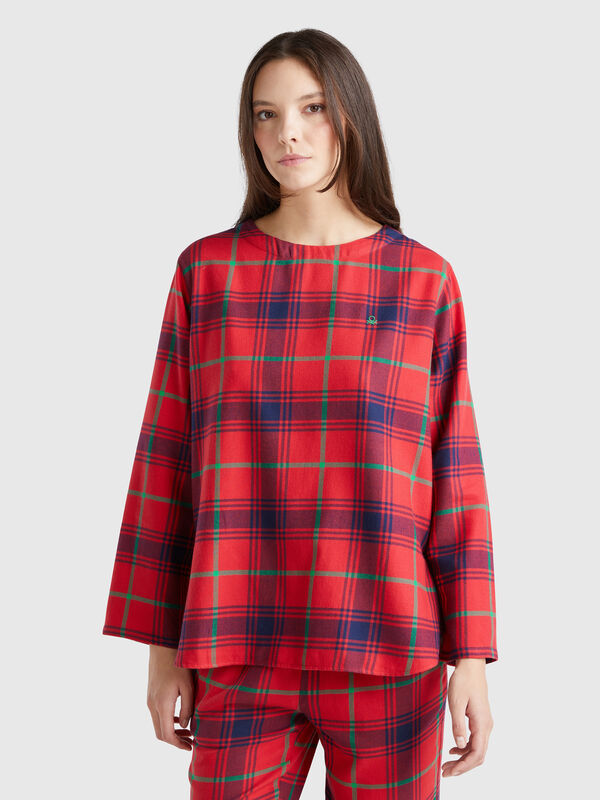 Jersey de franela de cuadros Mujer