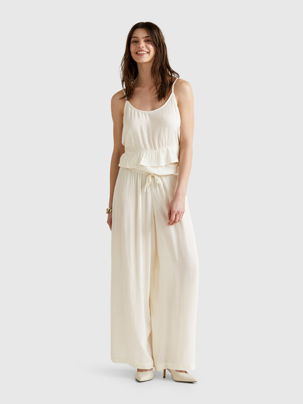 Pantalón ancho fluido Mujer
