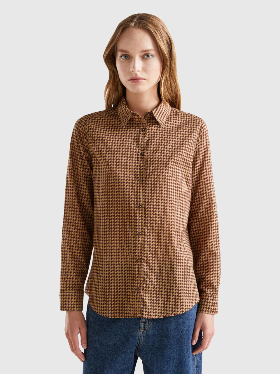 Camisa marron mujer discount