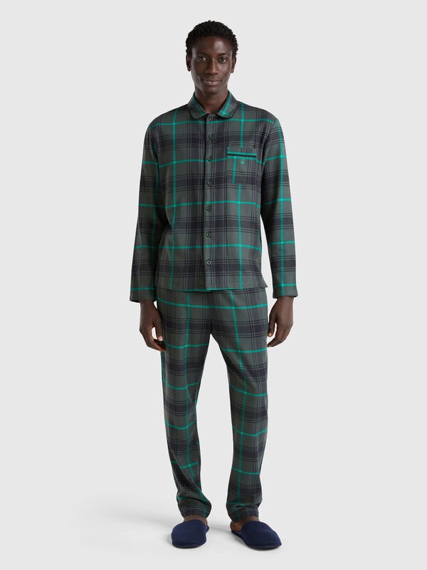 Pijama de tartán de franela Hombre