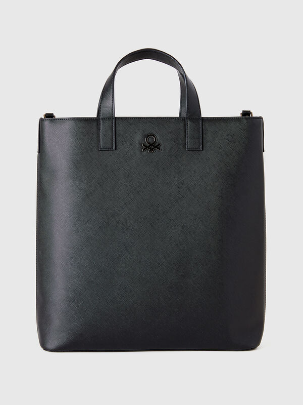 Bolso shopper de tela con efecto piel Hombre