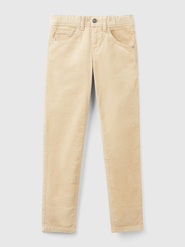 Pantalón slim fit de pana elástica Niño