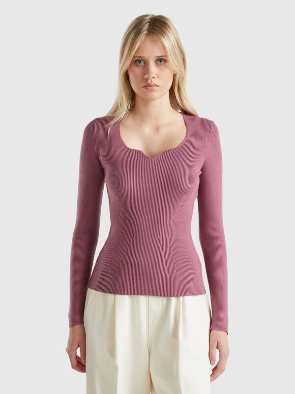 Jersey con escote corazón Mujer