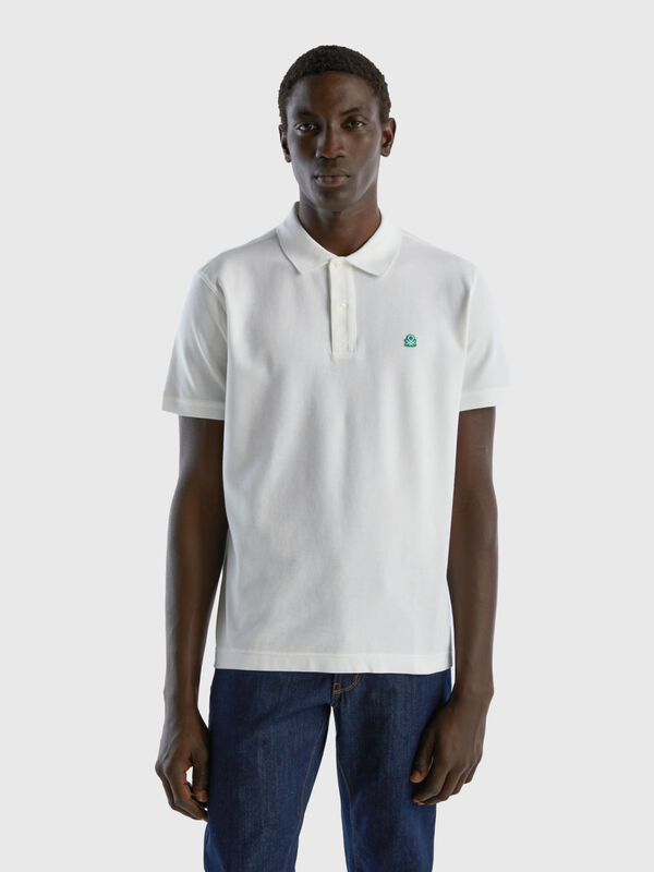 Polo blanco regular fit Hombre