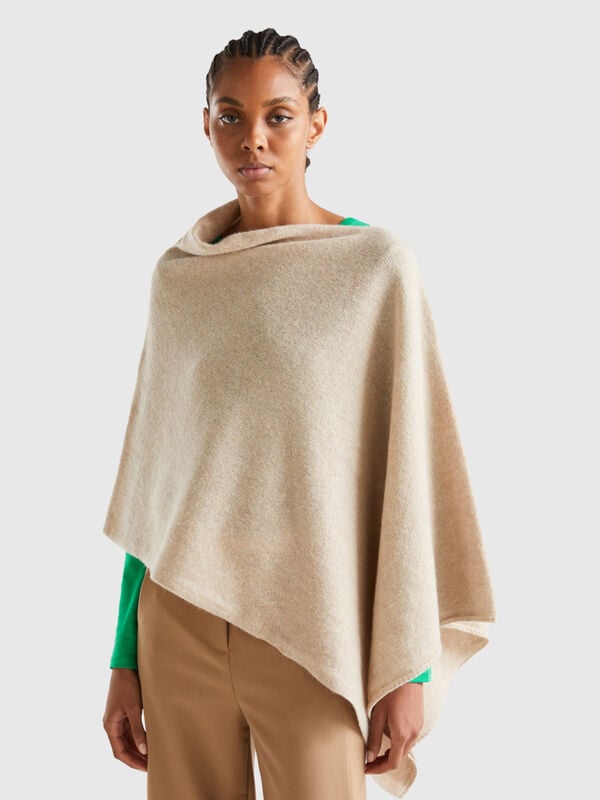 Capa de pura lana tricot Shetland Mujer