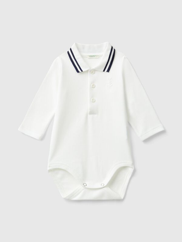 Body de estilo polo de algodón orgánico Recién nacidos