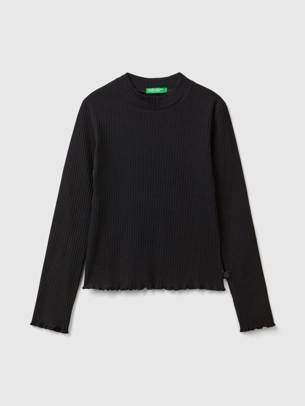 Camiseta slim fit de algodón elástico Niña