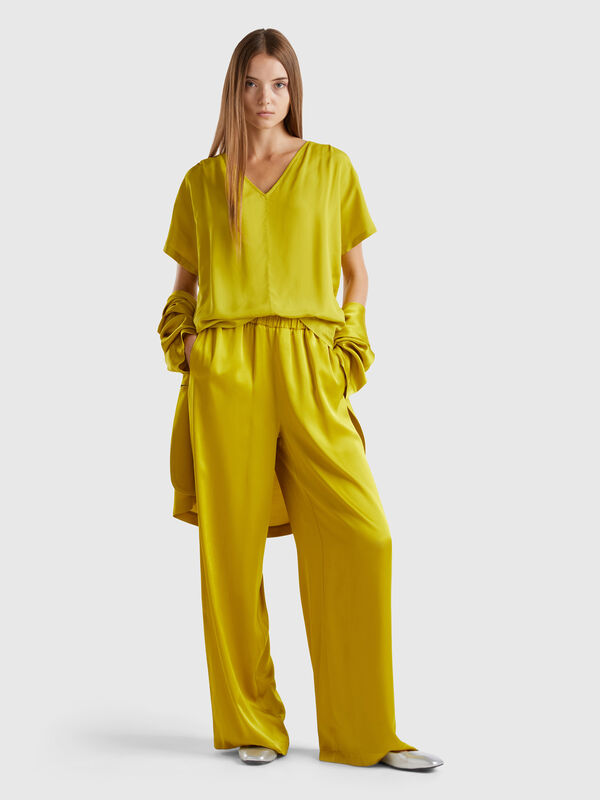 Pantalón amplio de 100 % viscosa Mujer