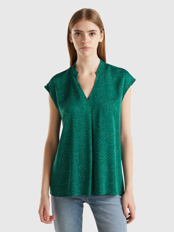 Blusa de lunares de viscosa Mujer