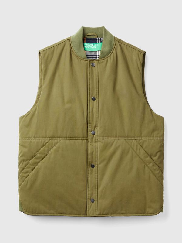 Chaleco con forro de cuadros Hombre